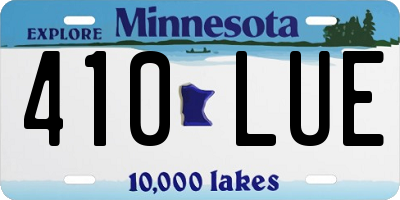 MN license plate 410LUE