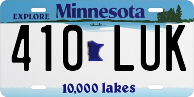 MN license plate 410LUK