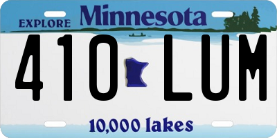 MN license plate 410LUM