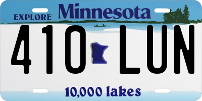 MN license plate 410LUN