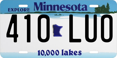 MN license plate 410LUO
