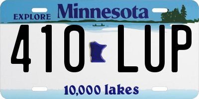 MN license plate 410LUP