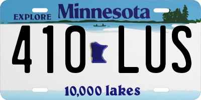 MN license plate 410LUS