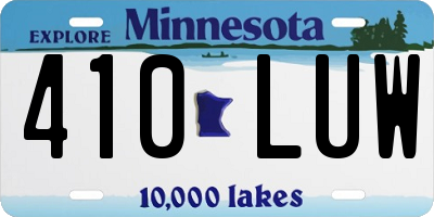 MN license plate 410LUW