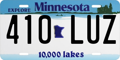 MN license plate 410LUZ