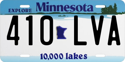 MN license plate 410LVA