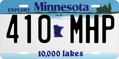 MN license plate 410MHP