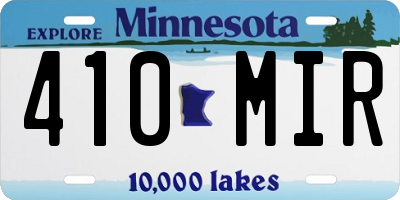 MN license plate 410MIR