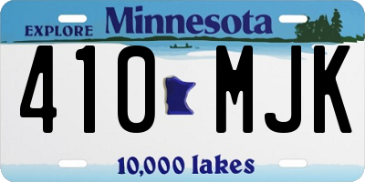 MN license plate 410MJK