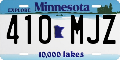 MN license plate 410MJZ