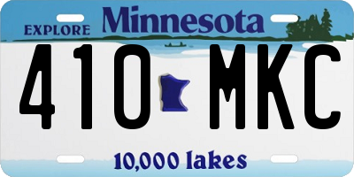 MN license plate 410MKC