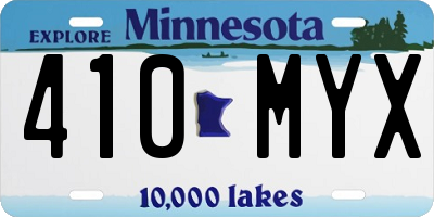 MN license plate 410MYX