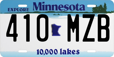 MN license plate 410MZB