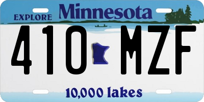 MN license plate 410MZF