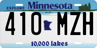 MN license plate 410MZH
