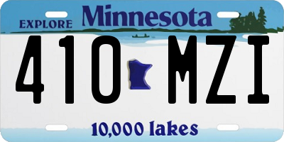MN license plate 410MZI