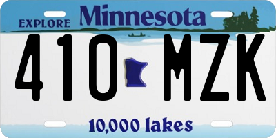 MN license plate 410MZK