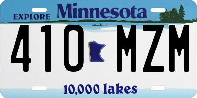 MN license plate 410MZM