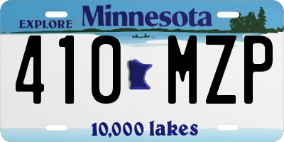MN license plate 410MZP