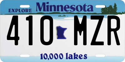 MN license plate 410MZR