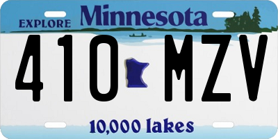 MN license plate 410MZV