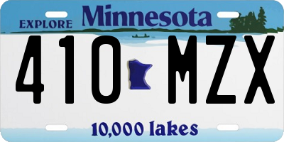 MN license plate 410MZX