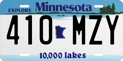 MN license plate 410MZY