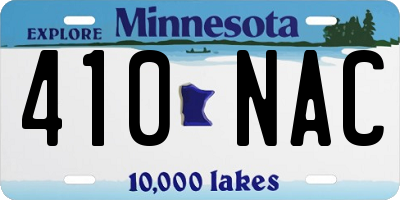 MN license plate 410NAC