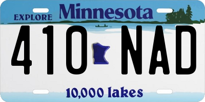 MN license plate 410NAD