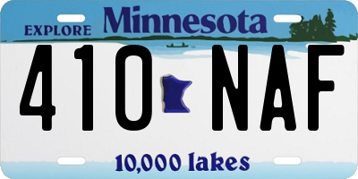 MN license plate 410NAF