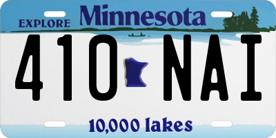 MN license plate 410NAI