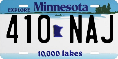 MN license plate 410NAJ