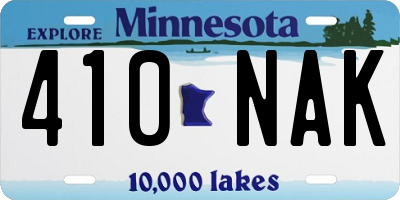 MN license plate 410NAK