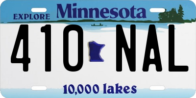 MN license plate 410NAL