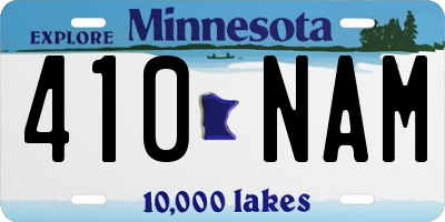 MN license plate 410NAM