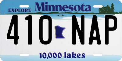 MN license plate 410NAP