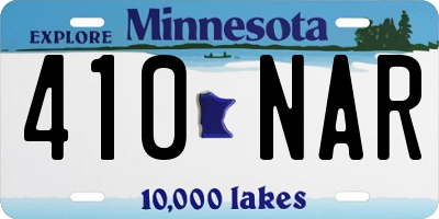 MN license plate 410NAR
