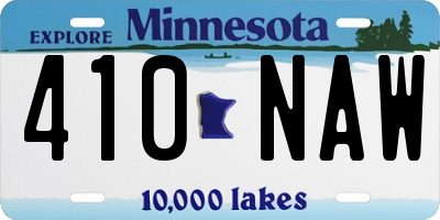 MN license plate 410NAW
