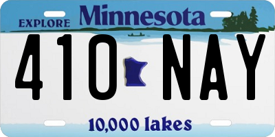 MN license plate 410NAY