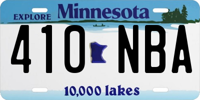 MN license plate 410NBA