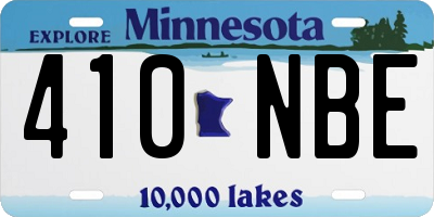 MN license plate 410NBE