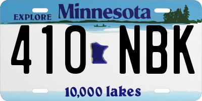 MN license plate 410NBK
