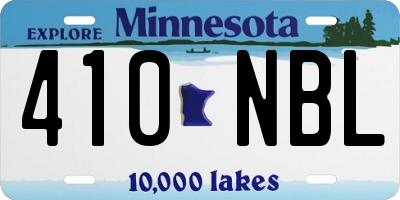 MN license plate 410NBL