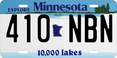 MN license plate 410NBN