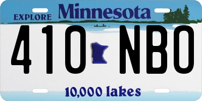 MN license plate 410NBO