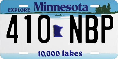 MN license plate 410NBP