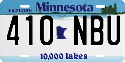 MN license plate 410NBU