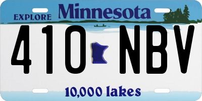 MN license plate 410NBV