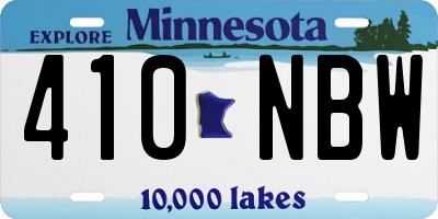 MN license plate 410NBW