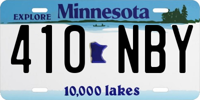 MN license plate 410NBY